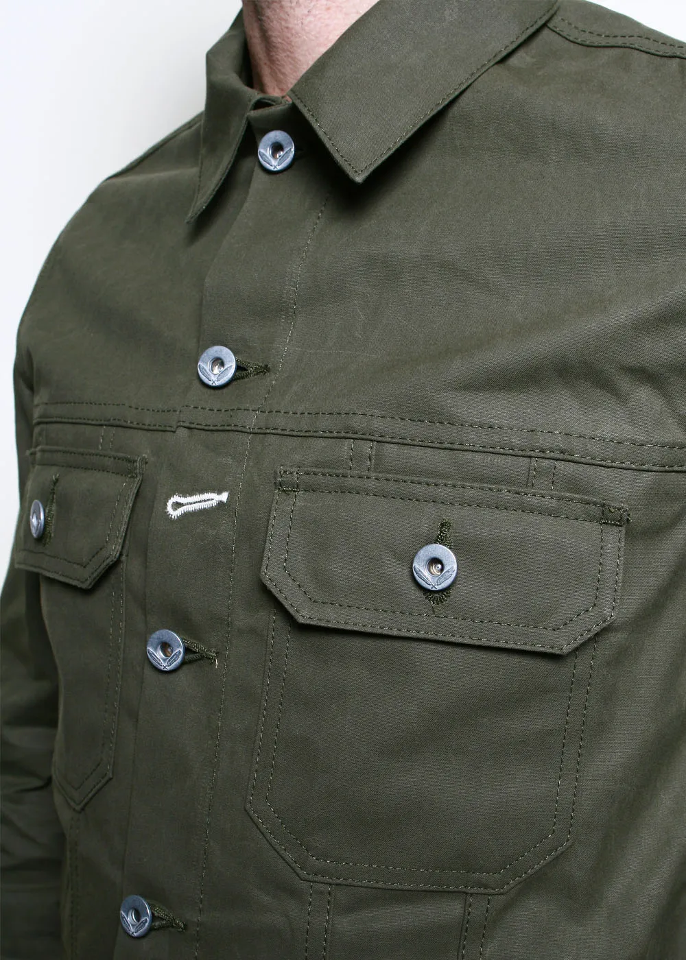 Rogue Territory - Cruiser Jacket - Dry Wax Canvas Olive sold by Dutil Denim product image thumbnail 3