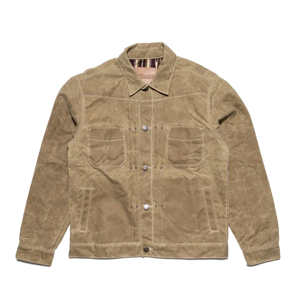 Freenote - Riders Jacket - RJ1 Waxed Tobacco Purple Interior sold by Dutil Denim