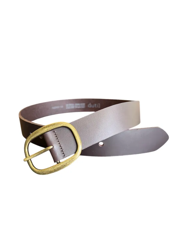 Dutil - Dark Brown Belt - Antique Brass sold by Dutil Denim
