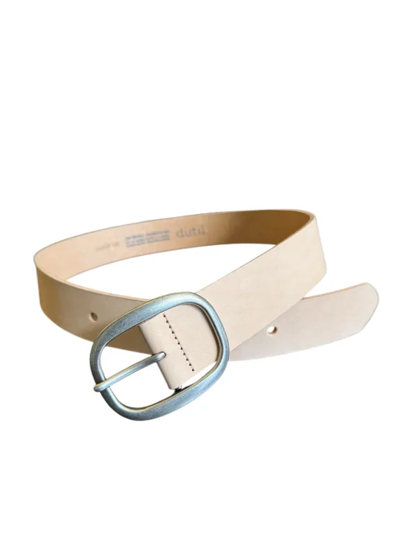 Dutil - Natural Tan Belt - Antique Nickel sold by Dutil Denim