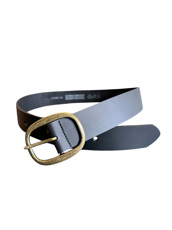 Dutil - Black Belt - Antique Brass sold by Dutil Denim