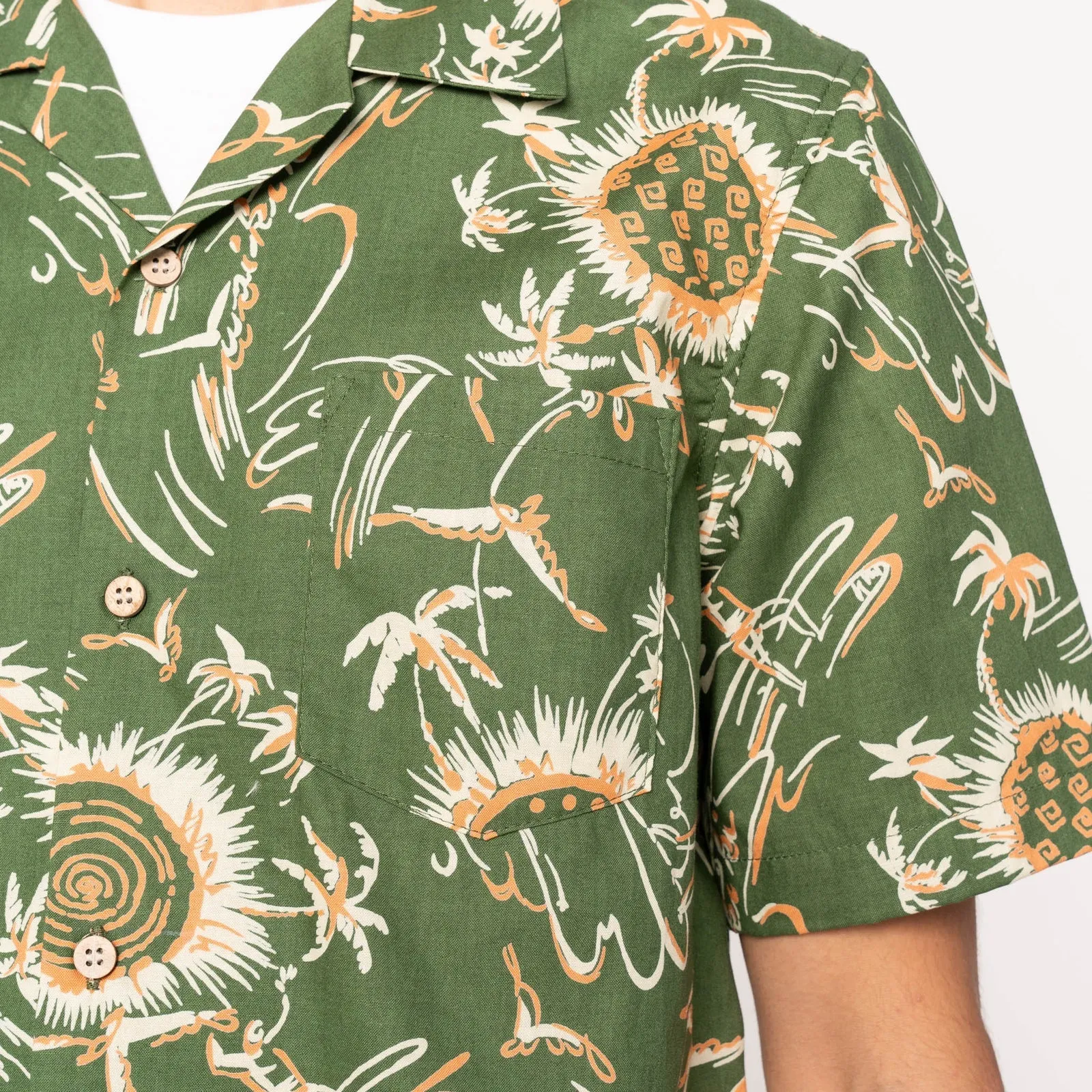 Naked & Famous - Aloha Shirt - Waikiki Waves - Green sold by Dutil Denim product image thumbnail 5