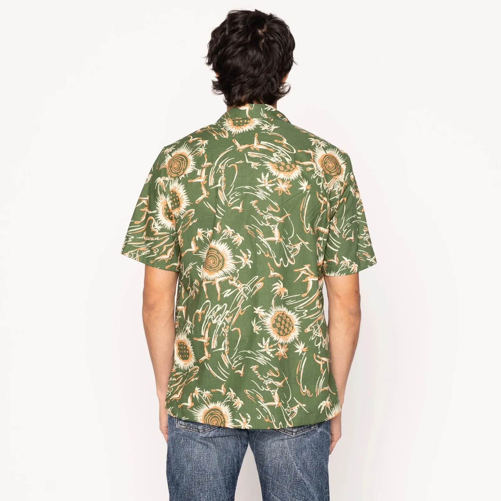 Naked & Famous - Aloha Shirt - Waikiki Waves - Green sold by Dutil Denim product image thumbnail 3