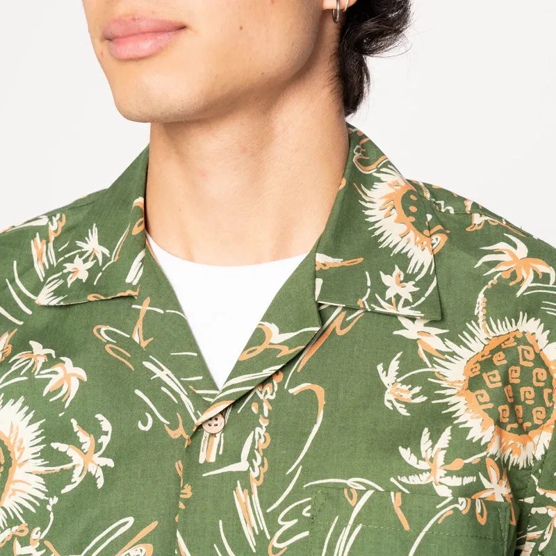Naked & Famous - Aloha Shirt - Waikiki Waves - Green sold by Dutil Denim product image thumbnail 4