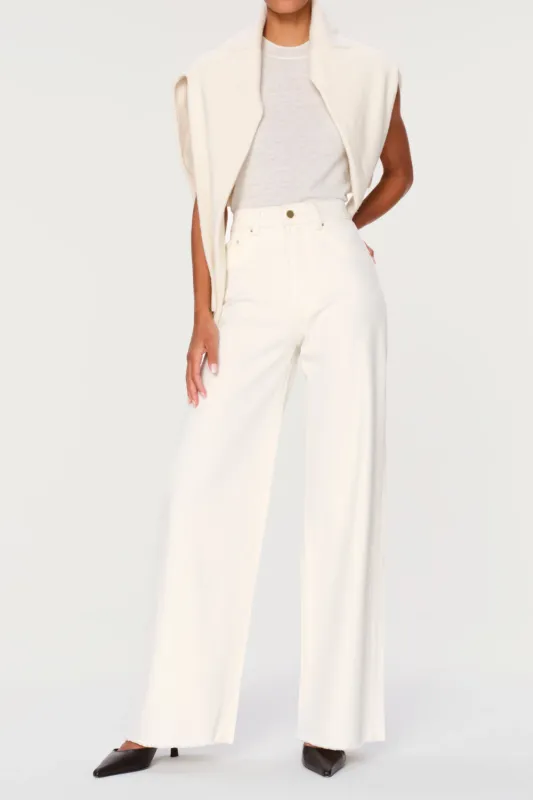 DL1961 - Hepburn Wide Leg - Egg Shell sold by Dutil Denim