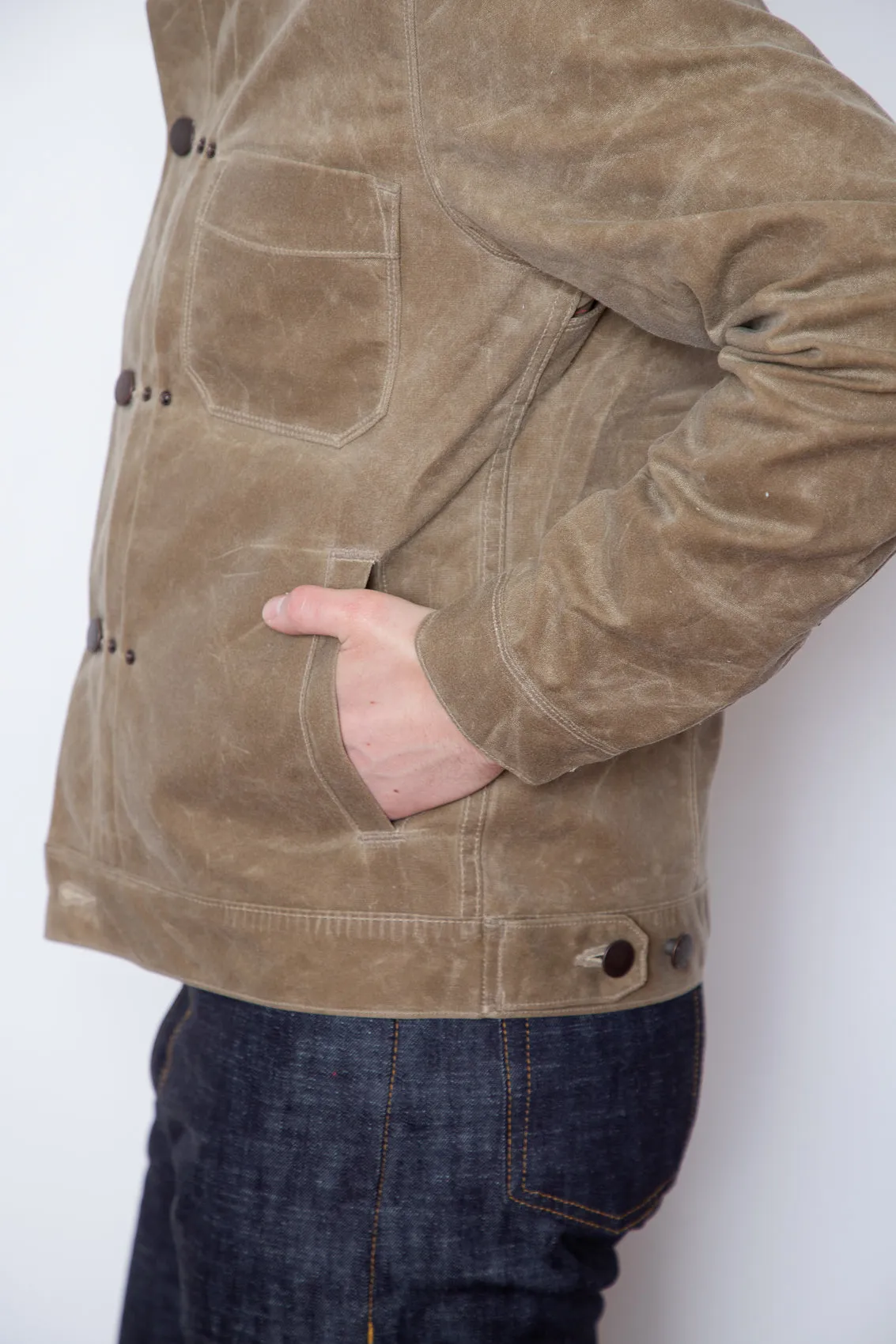 Freenote - Riders Jacket - RJ1 Waxed Tobacco Brown Interior sold by Dutil Denim product image thumbnail 3