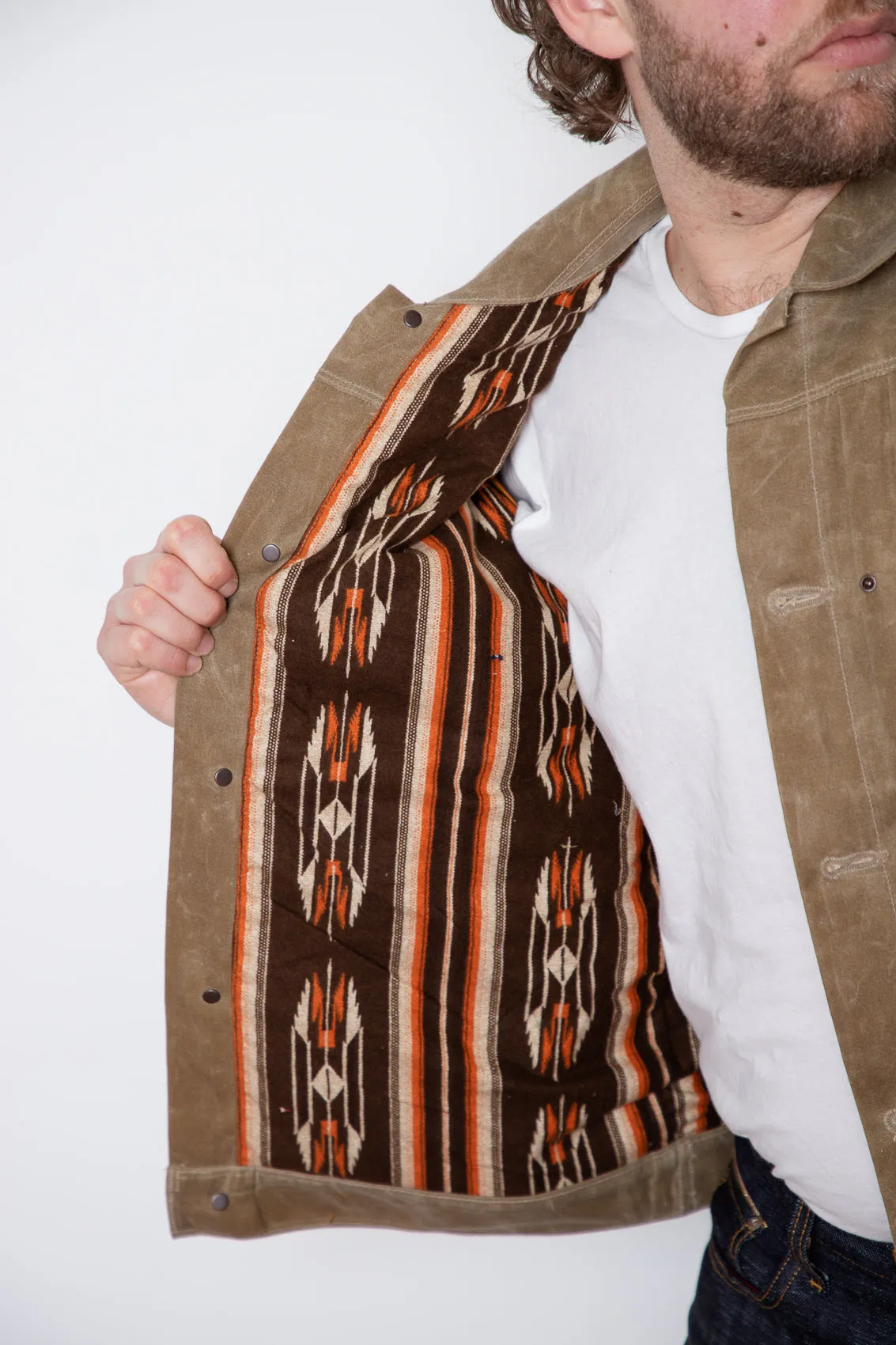 Freenote - Riders Jacket - RJ1 Waxed Tobacco Brown Interior sold by Dutil Denim product image thumbnail 5