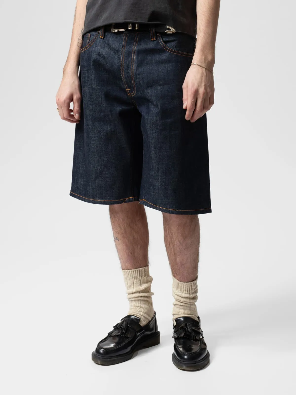 Nudie Jeans - Zeb Denim Shorts - Dry Streaky sold by Dutil Denim