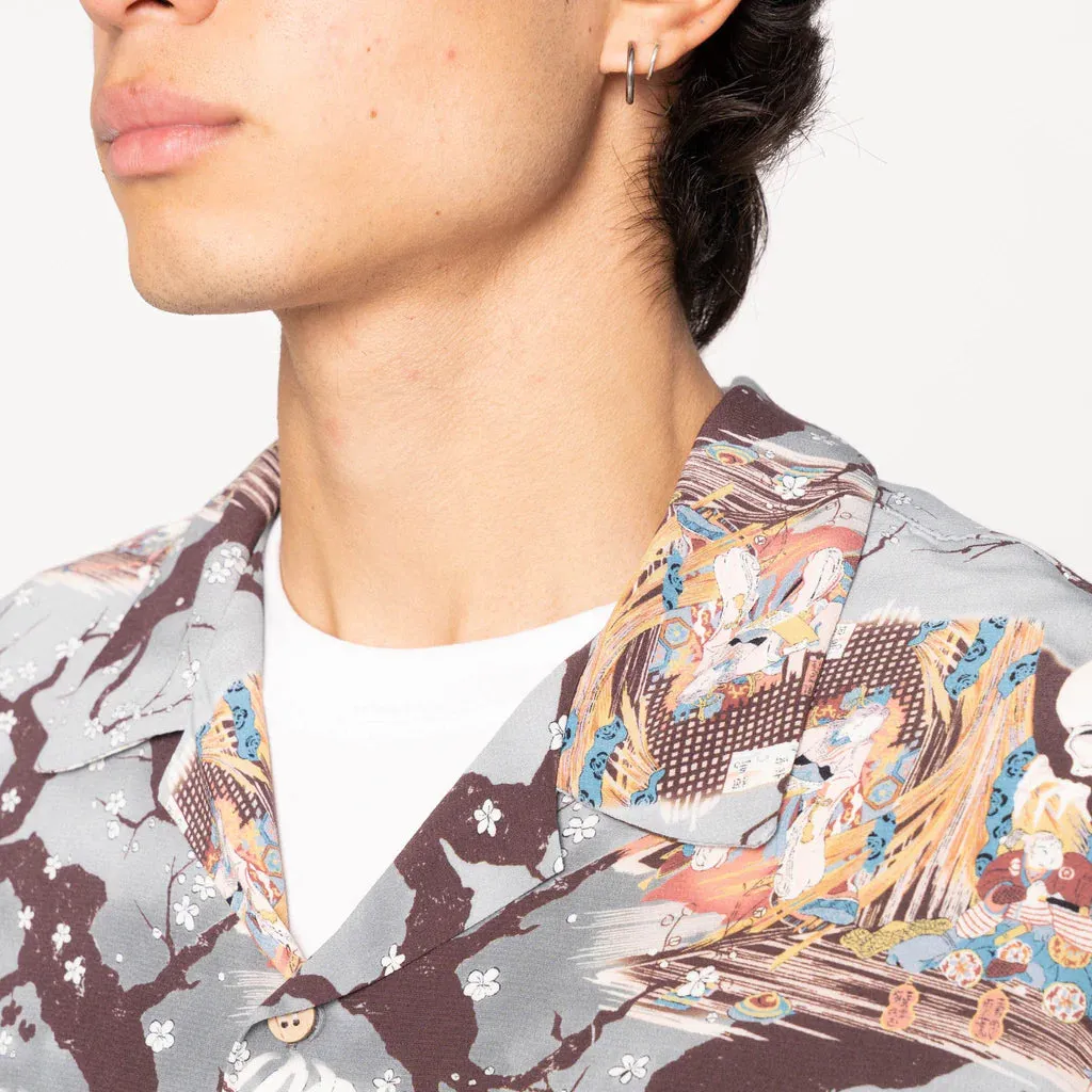 Naked & Famous - Aloha Shirt - Skeletons - Pale Blue sold by Dutil Denim product image thumbnail 4