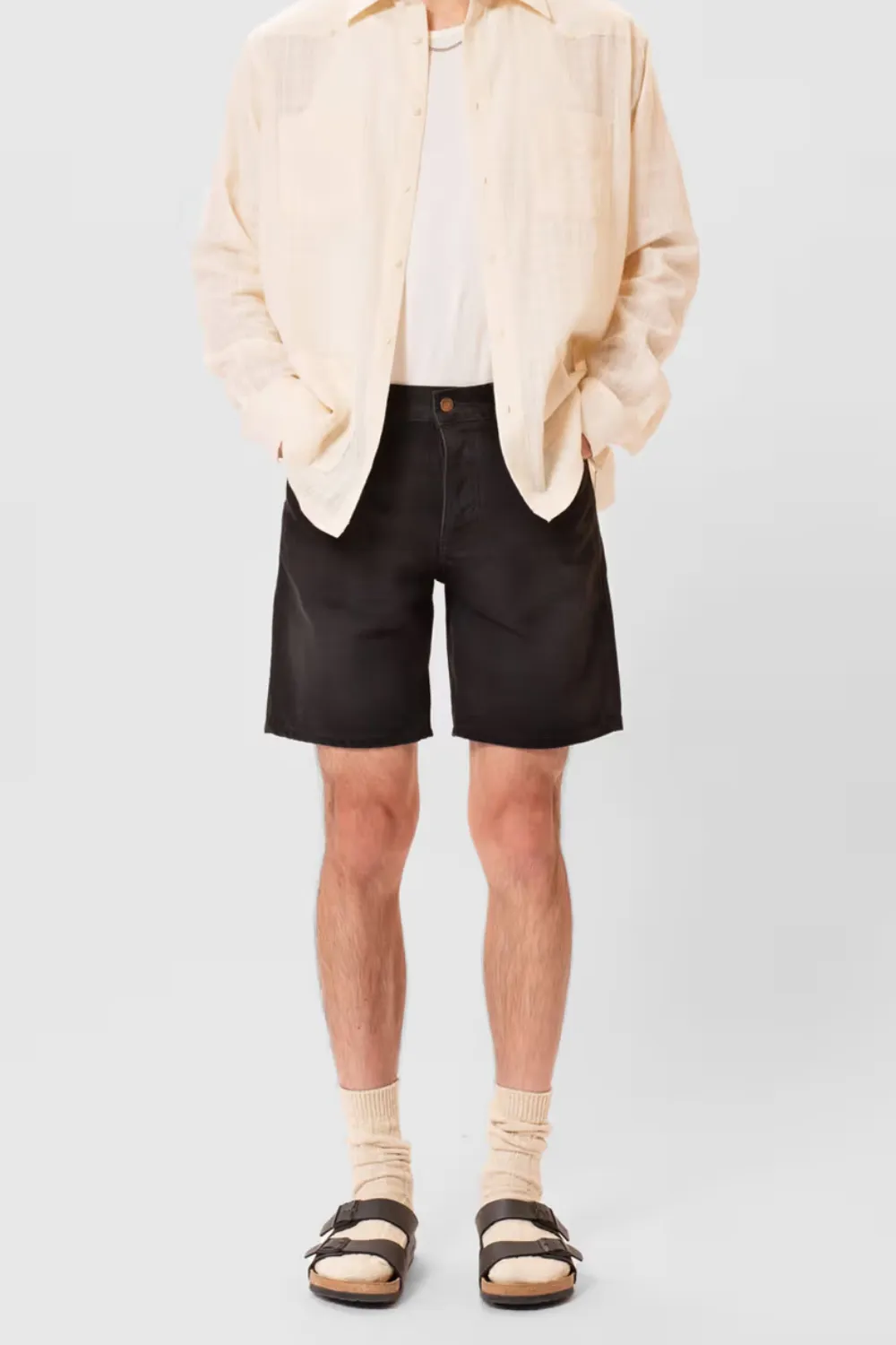 Nudie Jeans - Seth Denim Shorts - Aged Black sold by Dutil Denim