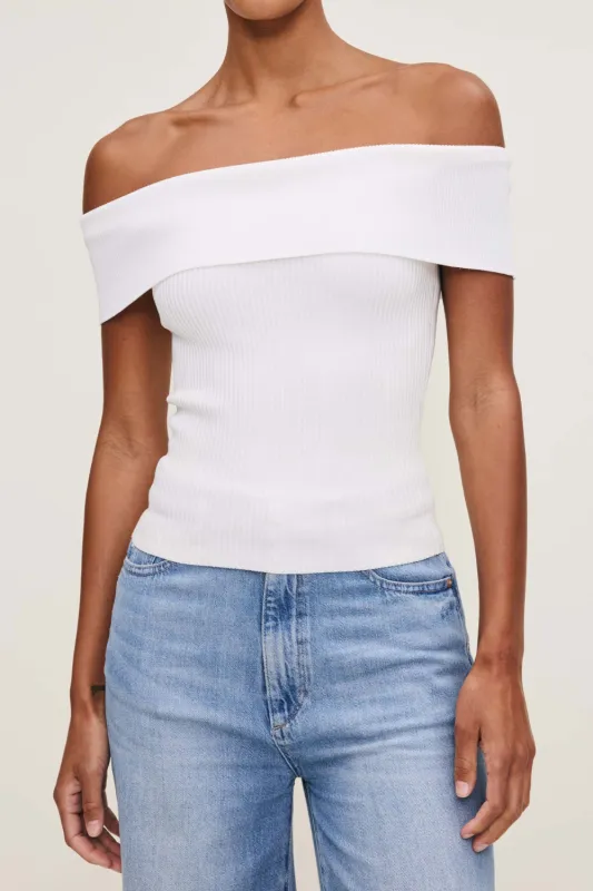 DL1961 - Off Shoulder Top - White sold by Dutil Denim