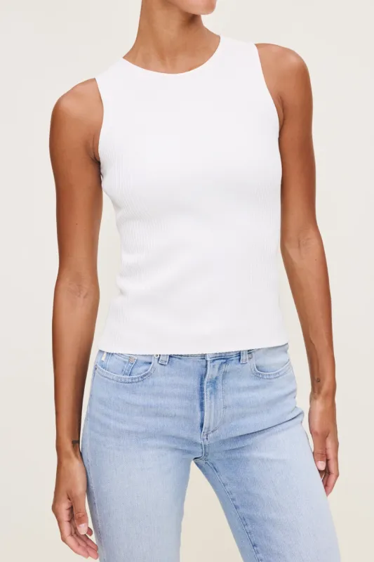DL1961 - Racer Tank - White sold by Dutil Denim