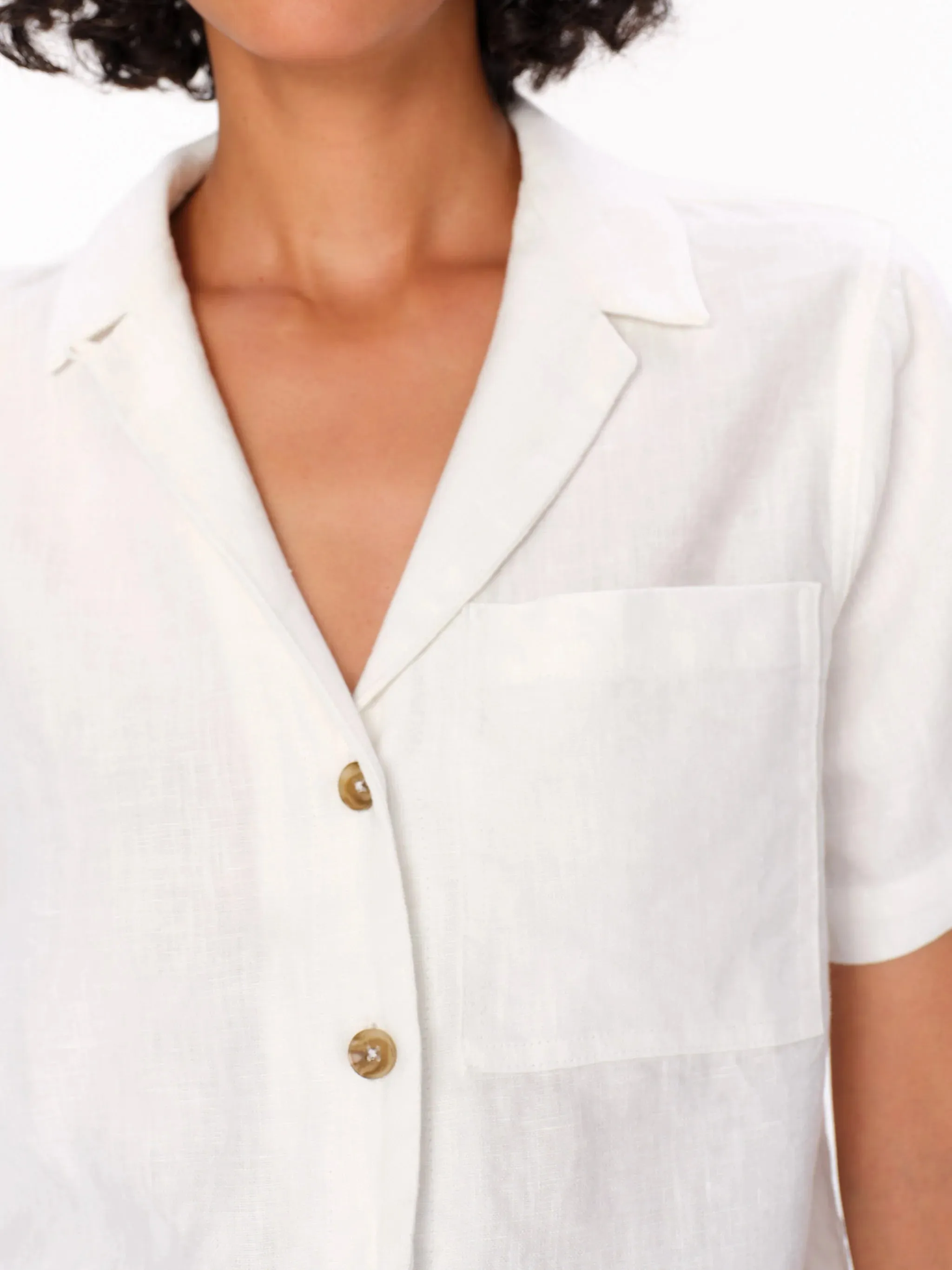 DL1961 - Hampton Shirt S/S - White Linen sold by Dutil Denim product image thumbnail 5