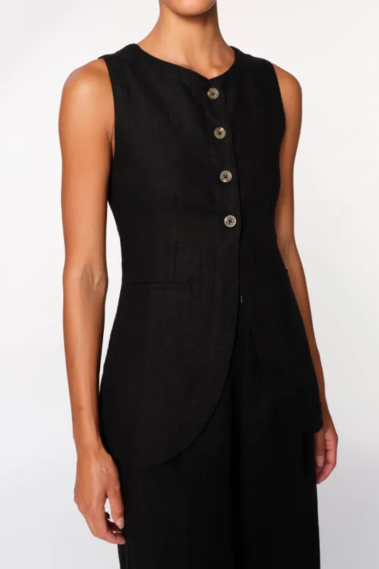 DL1961 - Amalie Top - Black Linen sold by Dutil Denim