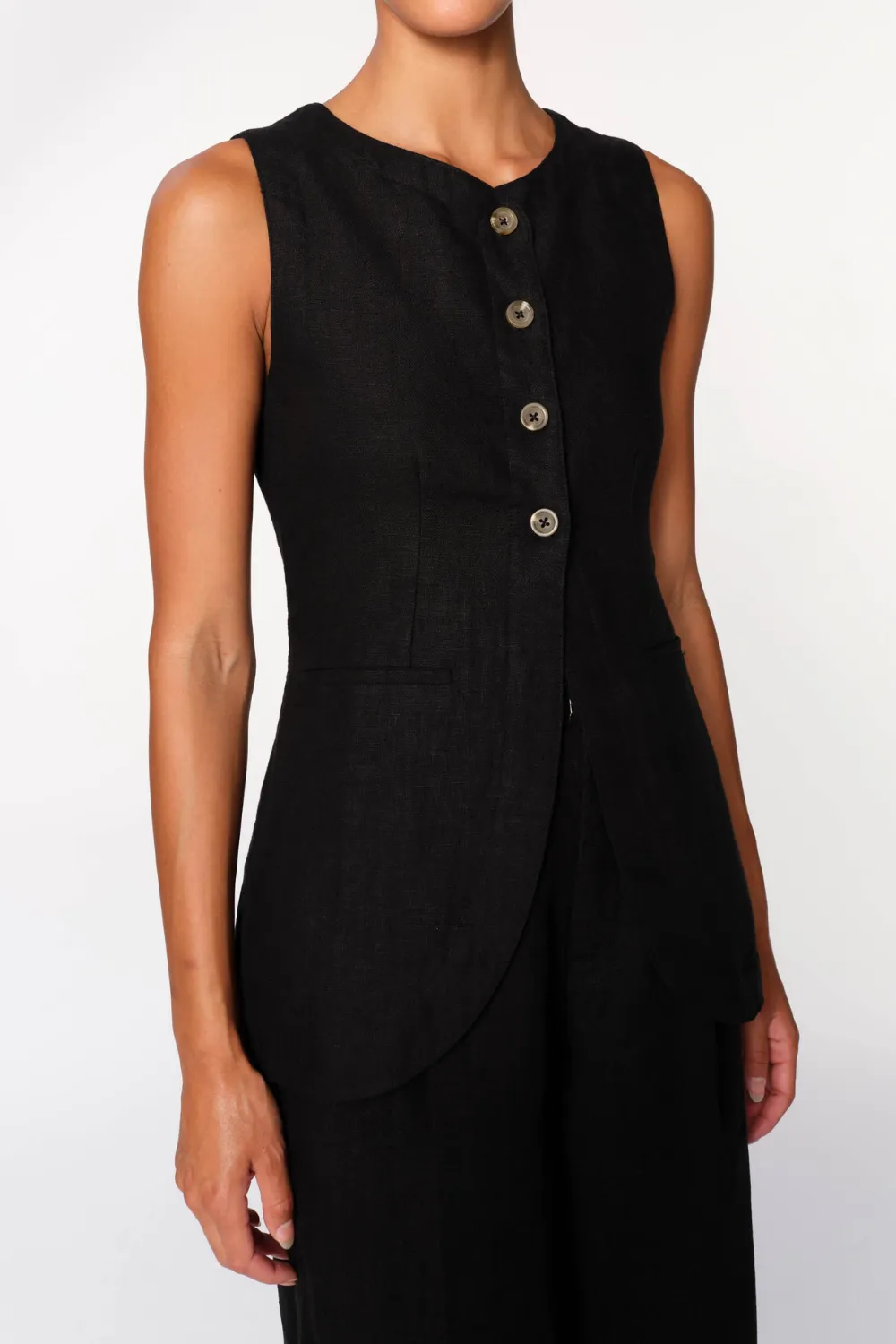 DL1961 - Amalie Top - Black Linen sold by Dutil Denim