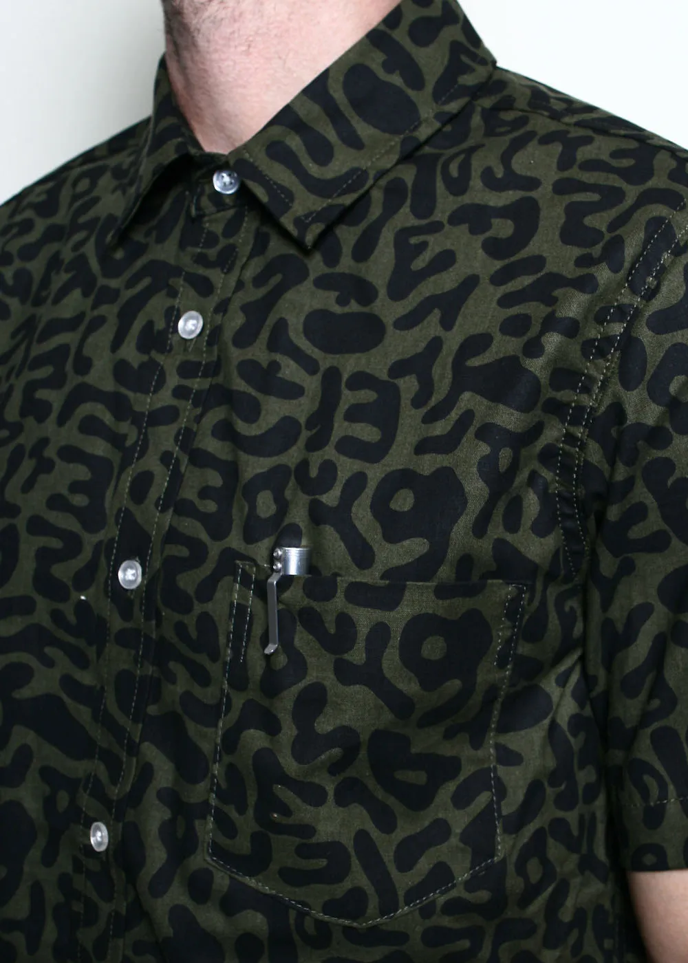 Rogue Territory - Oxford Shirt S/S - Alpha Camo Olive sold by Dutil Denim product image thumbnail 4