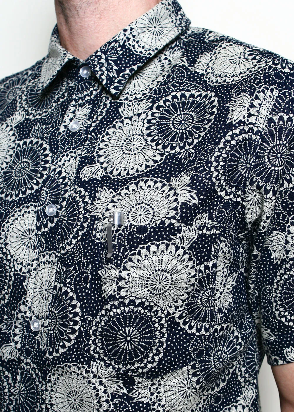 Rogue Territory - Oxford Shirt S/S - Indigo Medallion sold by Dutil Denim product image thumbnail 3