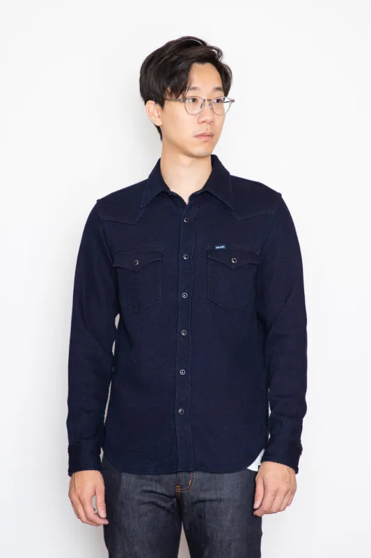 Iron Heart - 14oz Kersey Western Shirt - Indigo sold by Dutil Denim