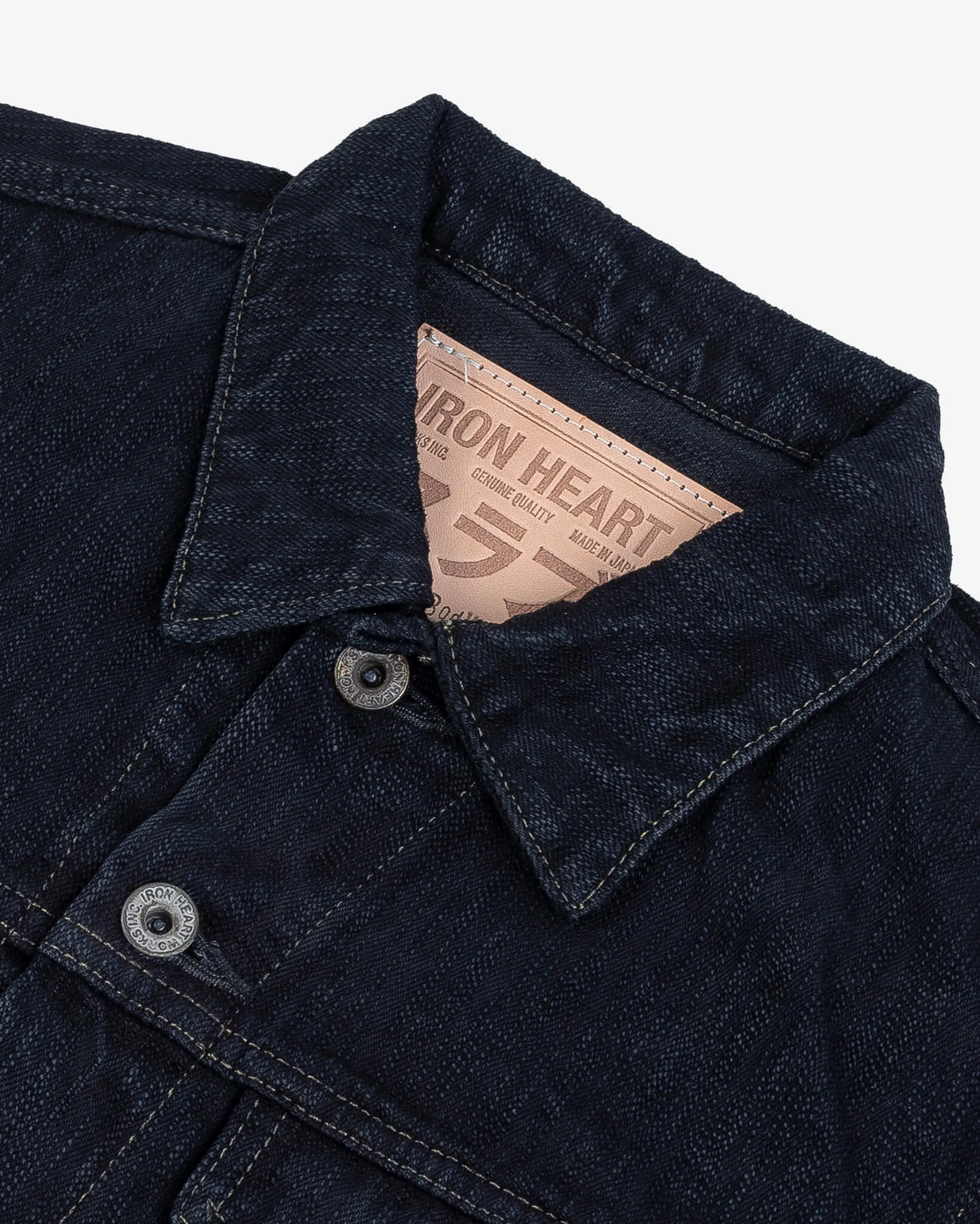 Iron Heart - 16oz Slubby Selvedge Denim Type III Jacket - Indigo Overdyed Black sold by Dutil Denim product image thumbnail 3