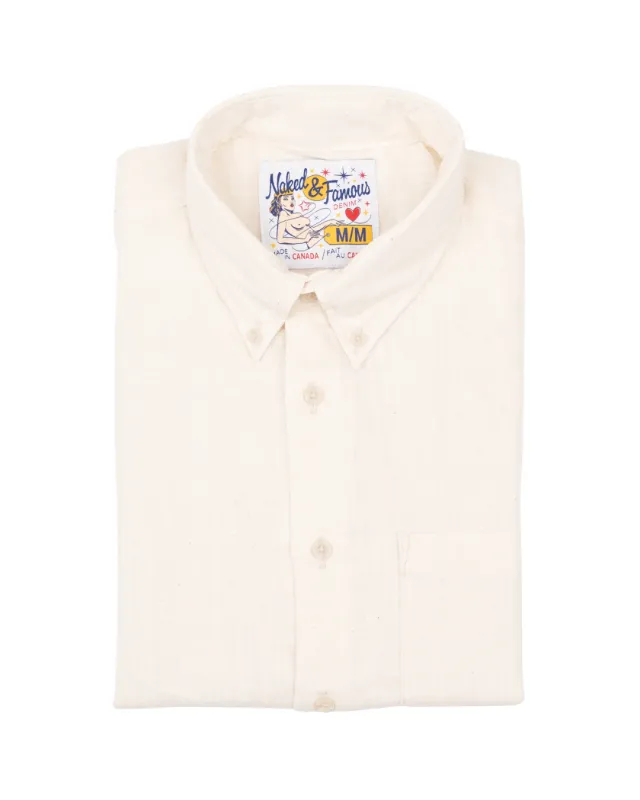 Naked & Famous - Easy Shirt - Double Weave Slub Gauze White sold by Dutil Denim