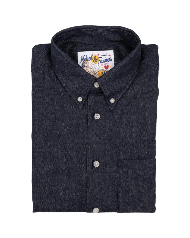 Naked & Famous - Easy Shirt - 10oz Rinsed Denim Indigo sold by Dutil Denim