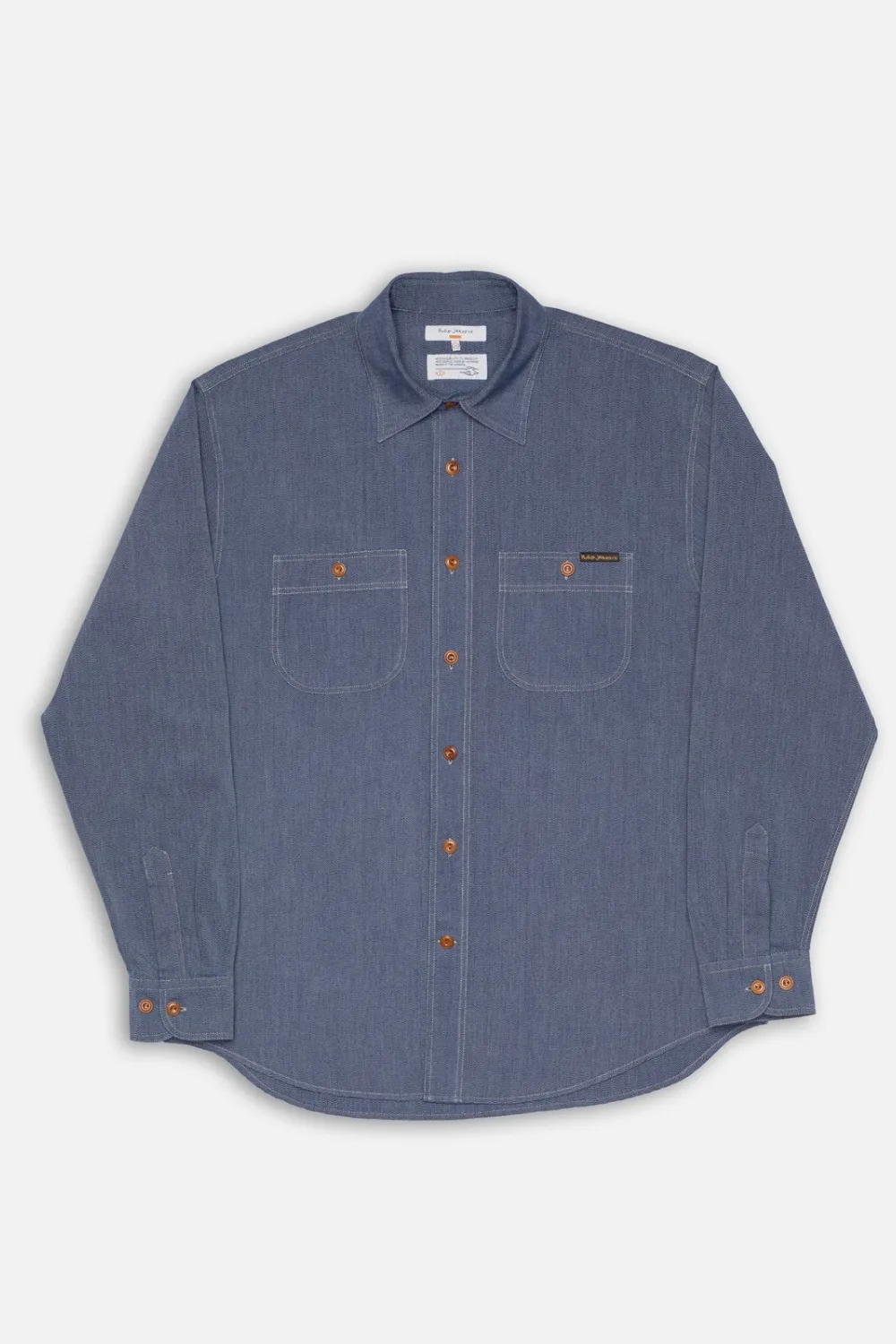 Nudie Jeans - Julian Chambray Worker Shirt - Indigo sold by Dutil Denim