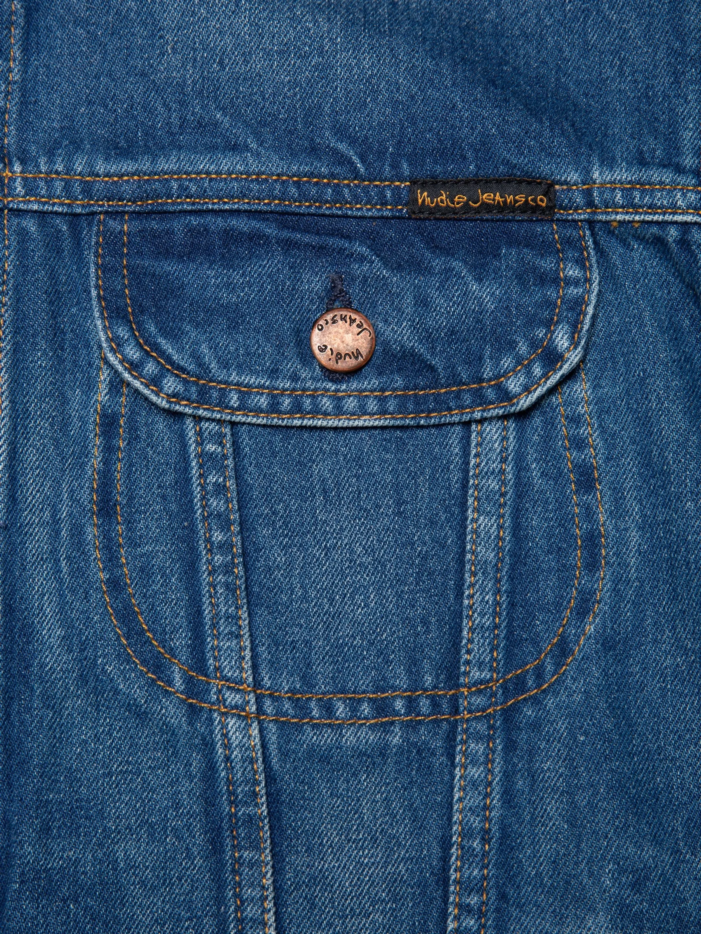 Nudie Jeans - Danny Greasy Denim Jacket - Mid Blue sold by Dutil Denim product image thumbnail 5