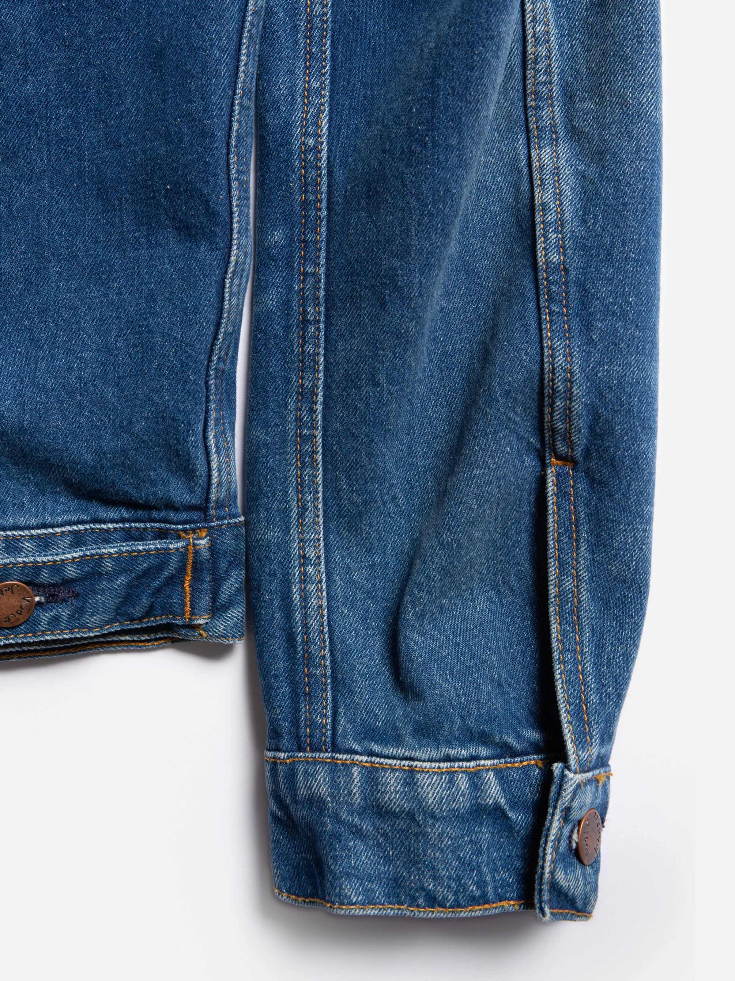 Nudie Jeans - Danny Greasy Denim Jacket - Mid Blue sold by Dutil Denim product image thumbnail 3