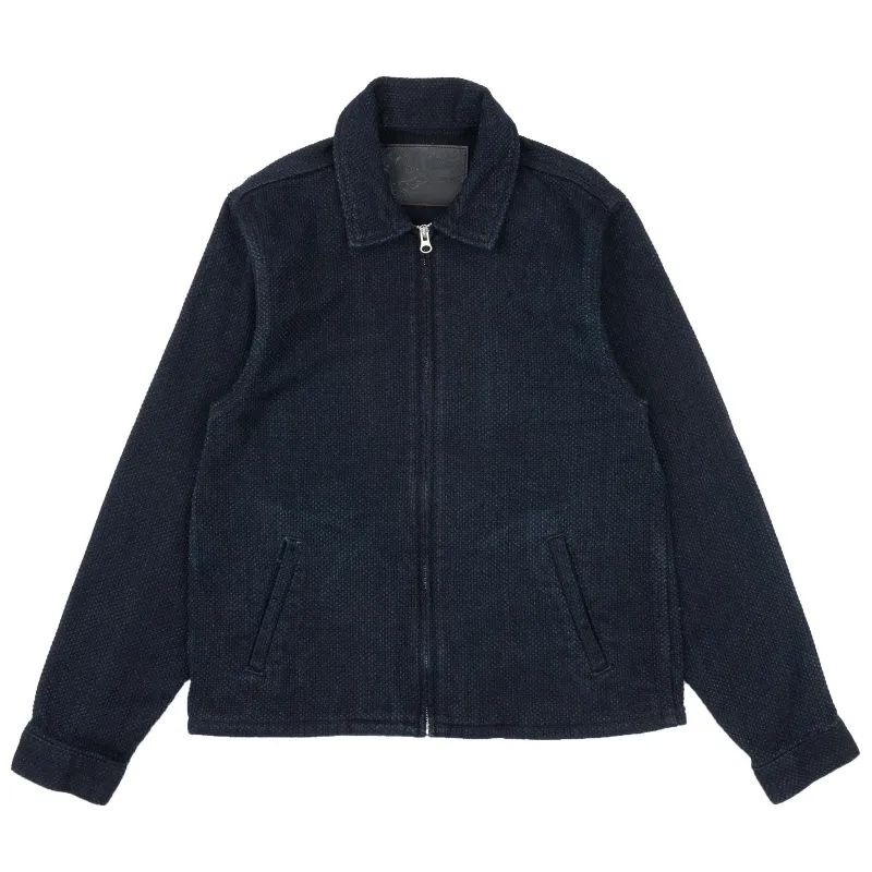 Naked & Famous - Zip Chore Coat - Indigo Sashiko sold by Dutil Denim
