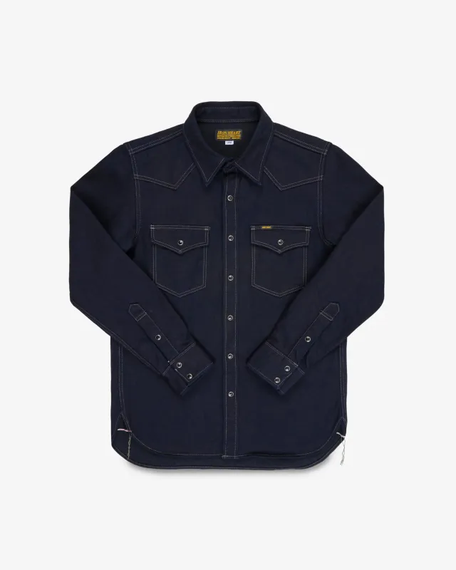 Iron Heart - 14oz Selvedge Denim Western Shirt - Indigo/Black sold by Dutil Denim