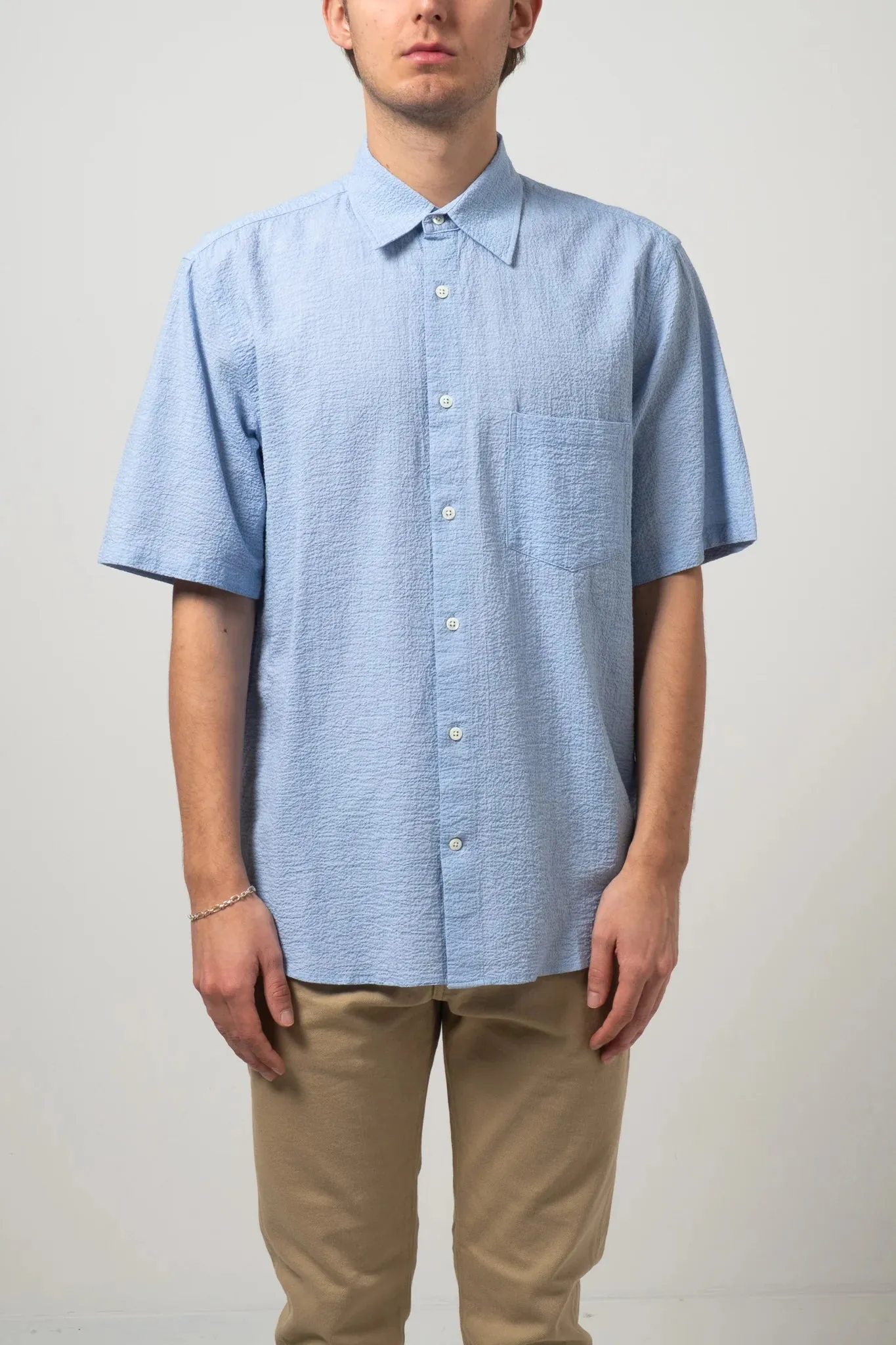 C.O.F. Studio - Seersucker Short Sleeve - Light Blue sold by Dutil Denim