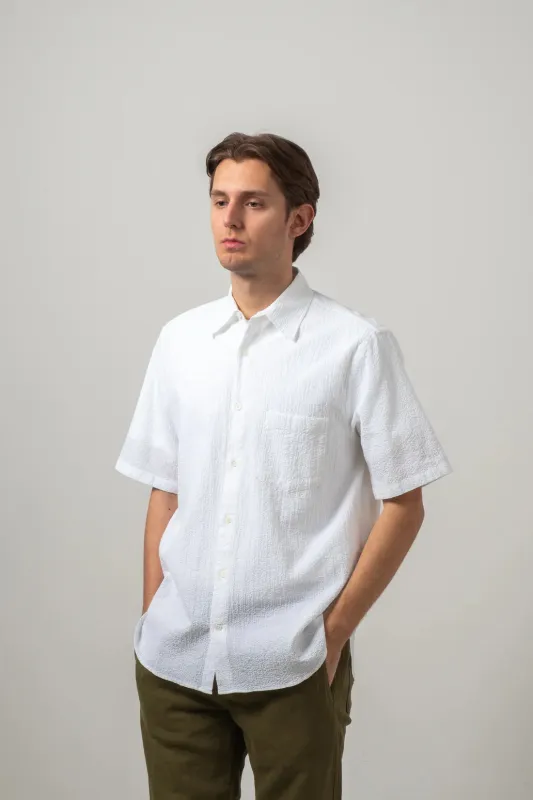C.O.F. Studio - Seersucker Short Sleeve - White sold by Dutil Denim