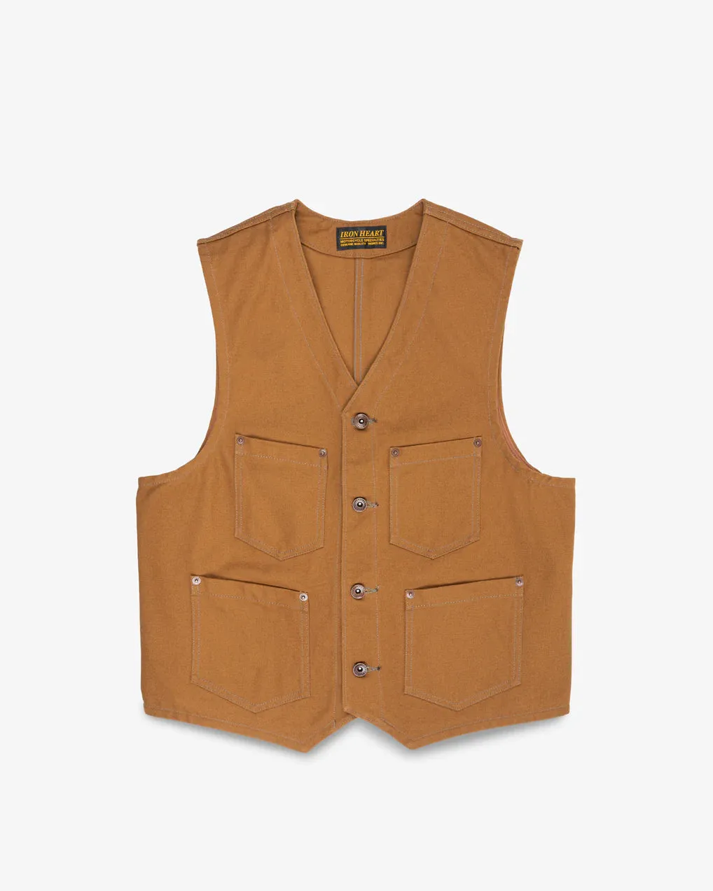 Iron Heart - 17oz Cotton Duck Work Vest - Brown sold by Dutil Denim product image thumbnail 3