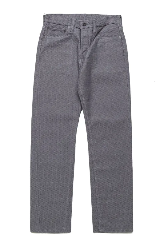 Pure Blue Japan - 1178-GRY - Sashiko 5 Pockets Pants - Regular straight sold by Dutil Denim