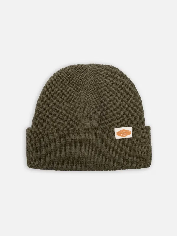Nudie Jeans - Cotton Ribbed Beanie - Olive sold by Dutil Denim