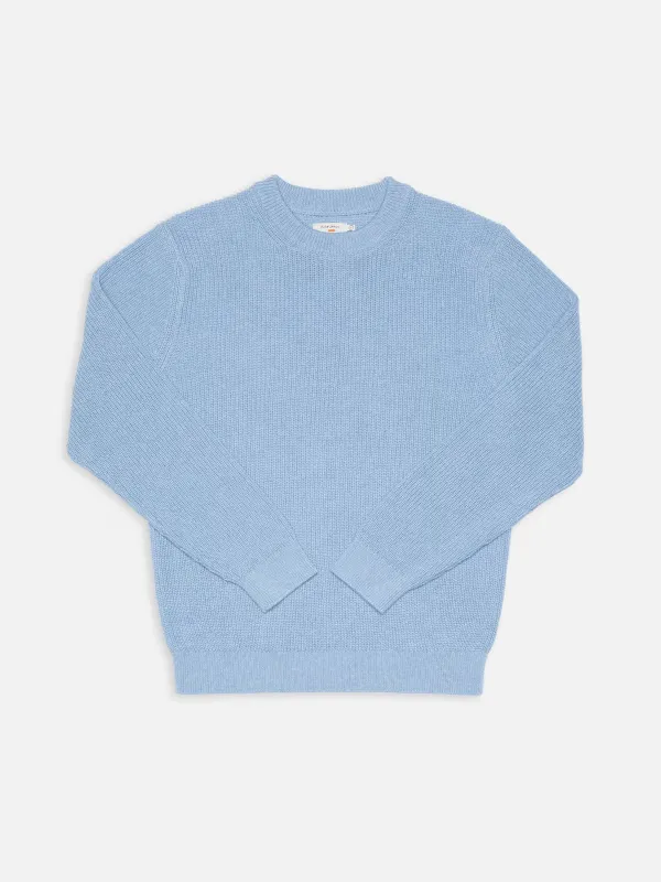 Nudie Jeans - August Rib Cotton Sweater - Bluemelange sold by Dutil Denim