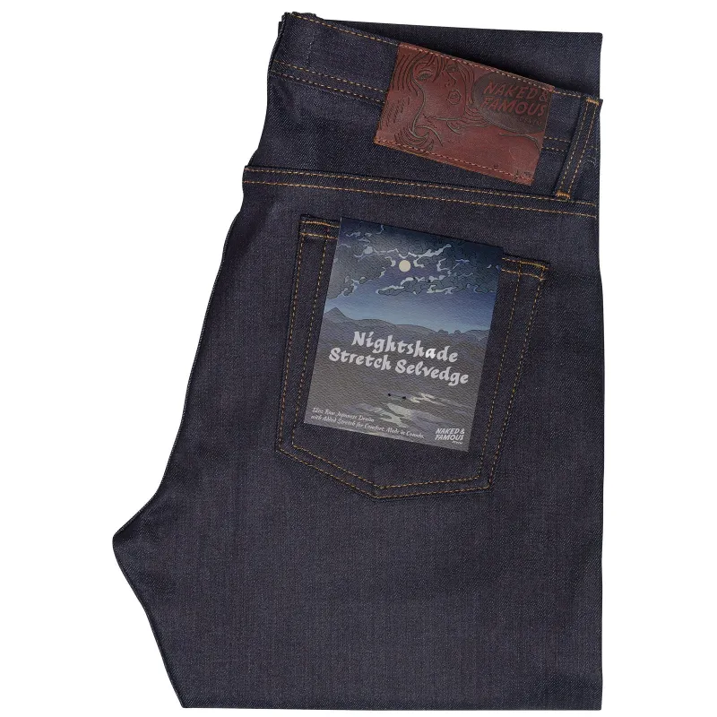 Naked & Famous - Weird Guy - Nightshade Stretch Selvedge sold by Dutil Denim