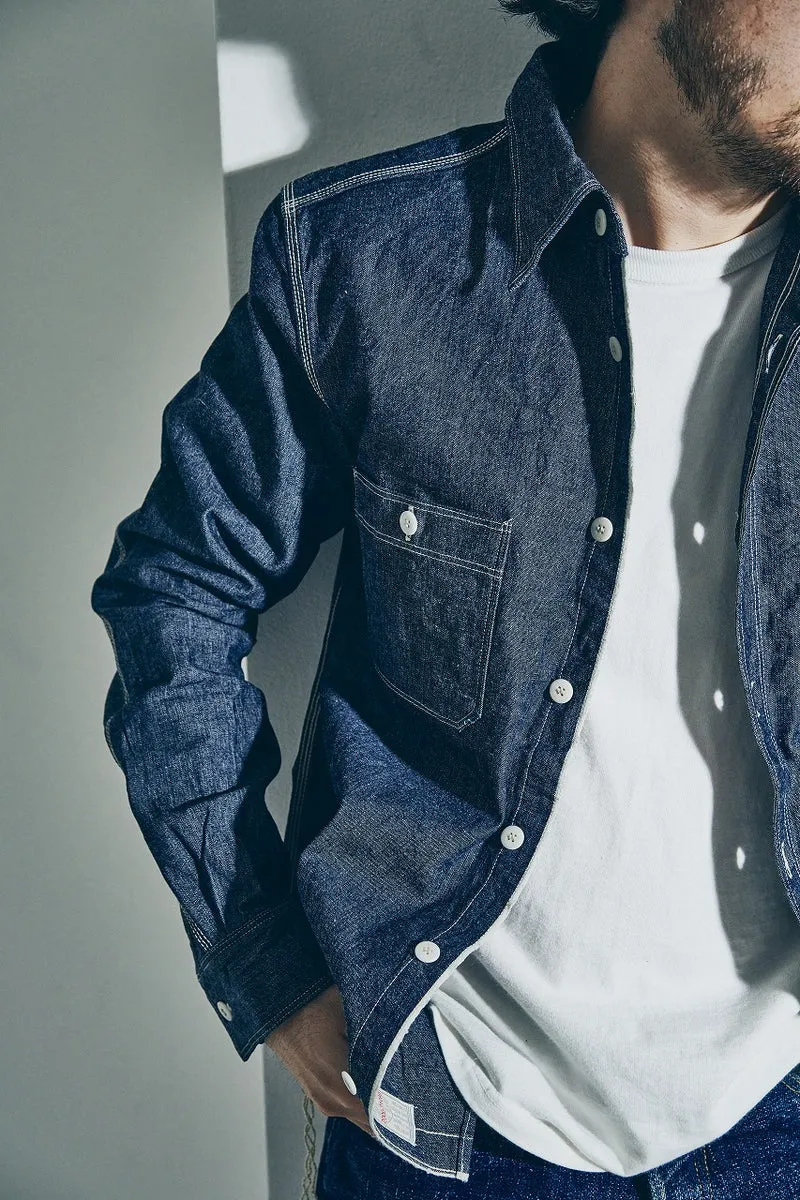 Samurai - Selvedge Chambray Work Shirt - Indigo sold by Dutil Denim product image thumbnail 3