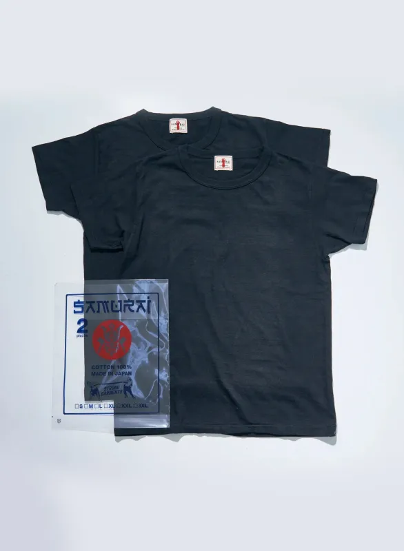 Samurai - 2 Pack Black Loopwheel Tee - SJ2PST sold by Dutil Denim