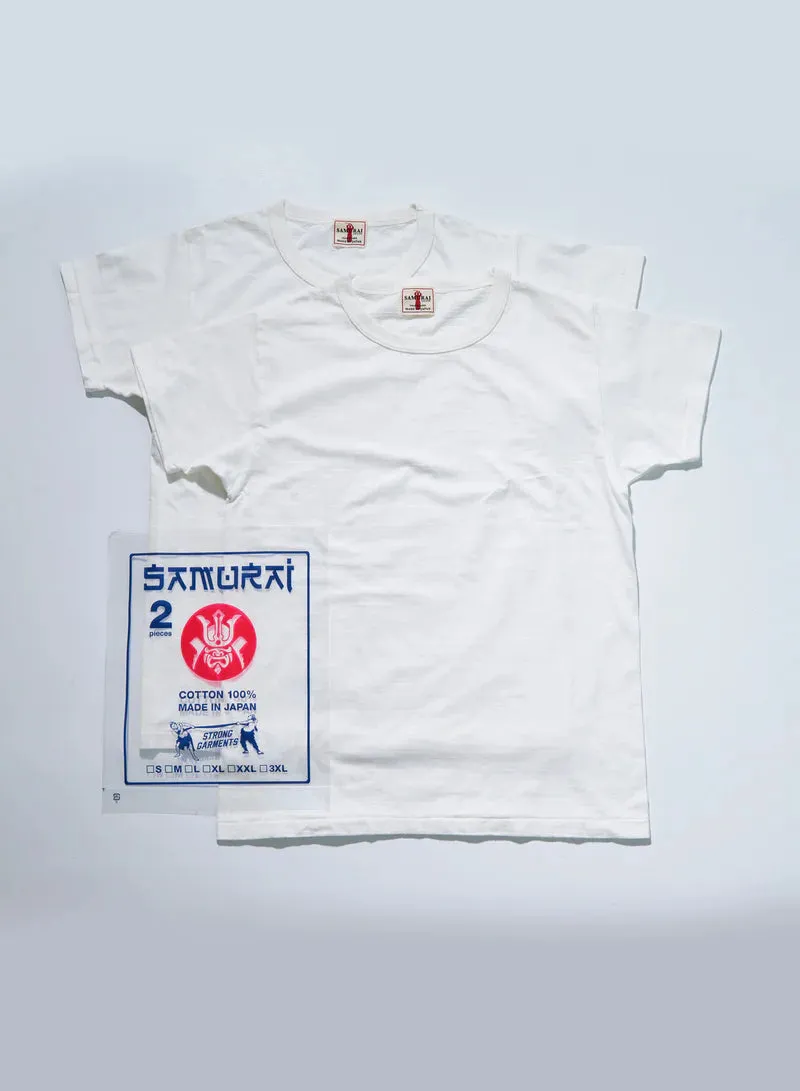 Samurai - 2 Pack White Loopwheel Tee -SJ2PST sold by Dutil Denim
