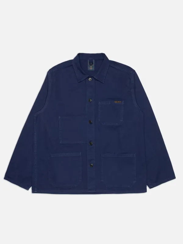 Nudie Jeans - Buddy Chore Jacket - Deep Blue Herringbone made by Dutil Denim
