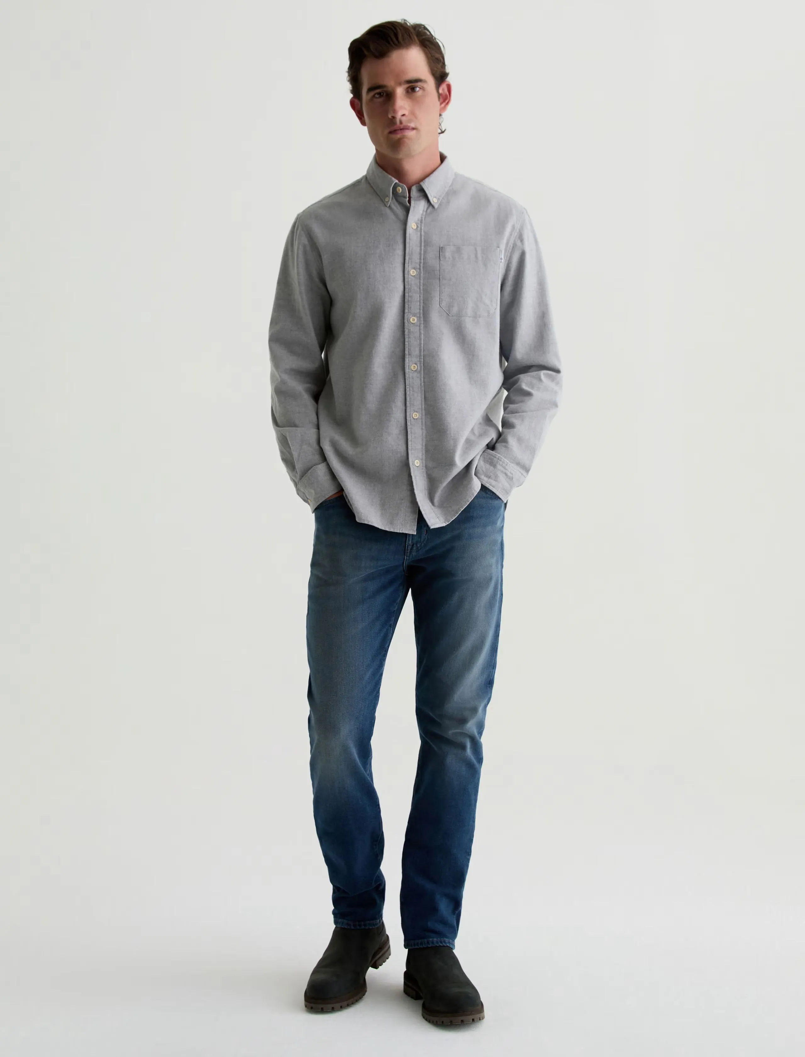 AG - Aiden Dress Shirt - Heather Grey sold by Dutil Denim product image thumbnail 4