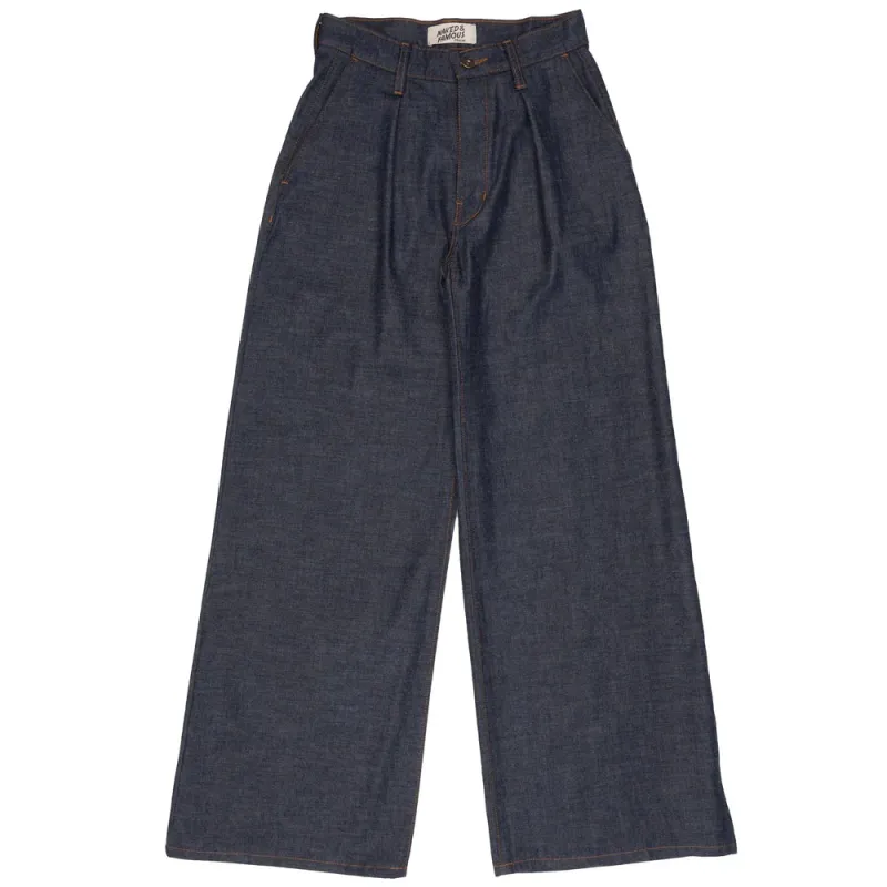 Naked & Famous - Wide Leg Trouser - 10oz Rinsed Denim sold by Dutil Denim