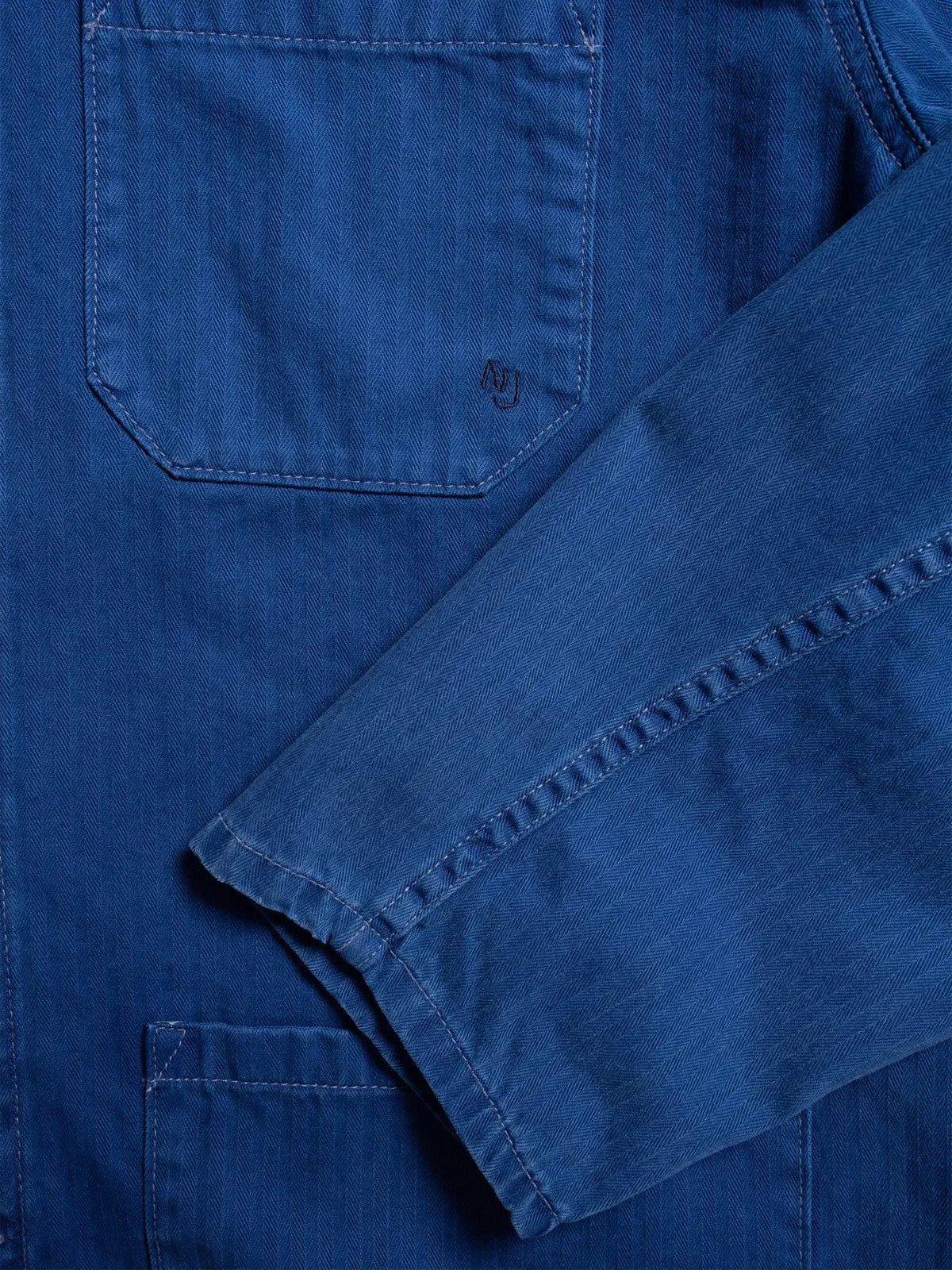 Nudie Jeans - Buddy Chore Jacket - French Blue Herringbone sold by Dutil Denim product image thumbnail 2