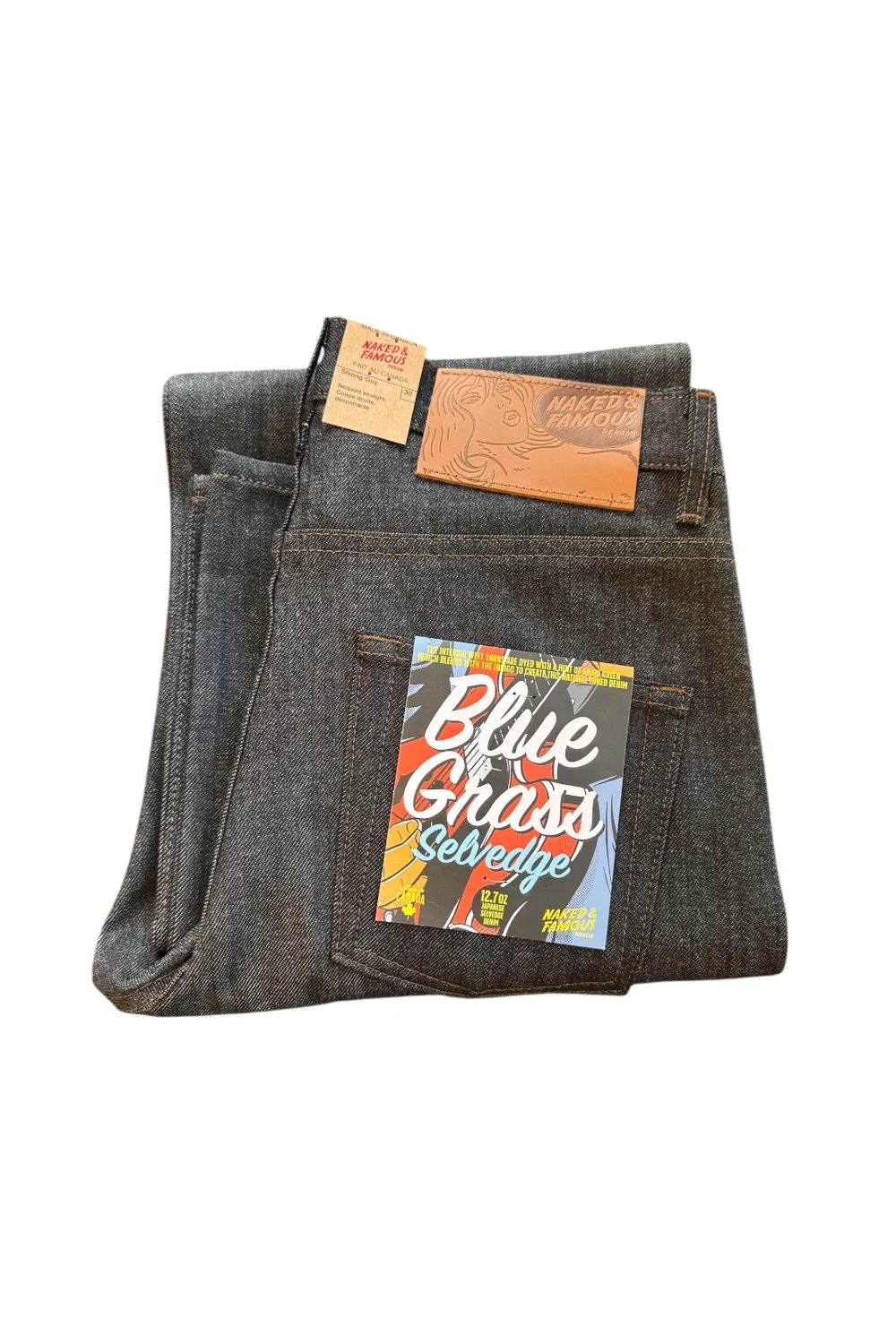 Naked & Famous - Strong Guy - Blue Grass Selvedge sold by Dutil Denim