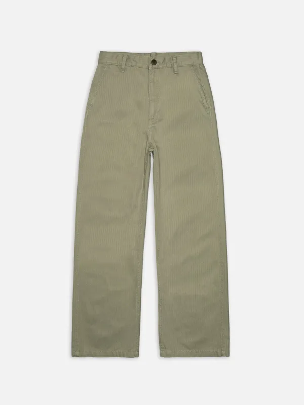 Nudie Jeans - Wendy Herringbone Pant - Pale Green made by Nudie Jeans