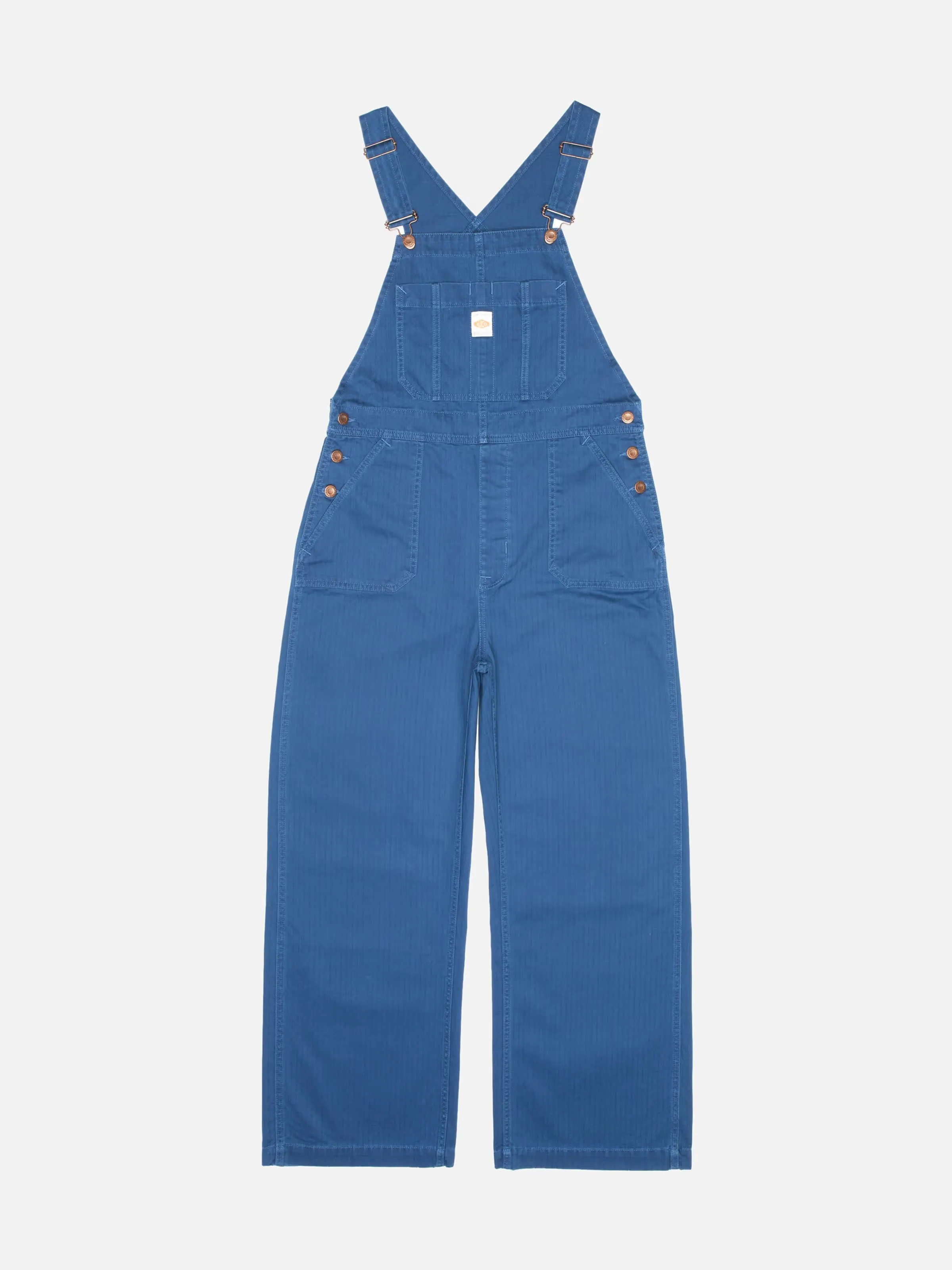 Nudie Jeans - Klara Dungarees - Blue Herringbone sold by Dutil Denim