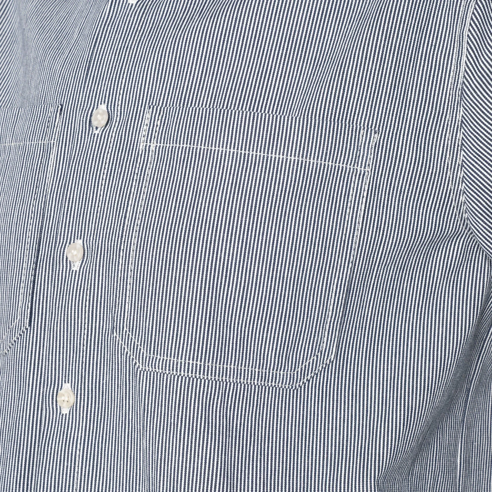 Naked & Famous - Princeton Shirt -Organic Hickory Stripe - Indigo sold by Dutil Denim product image thumbnail 4