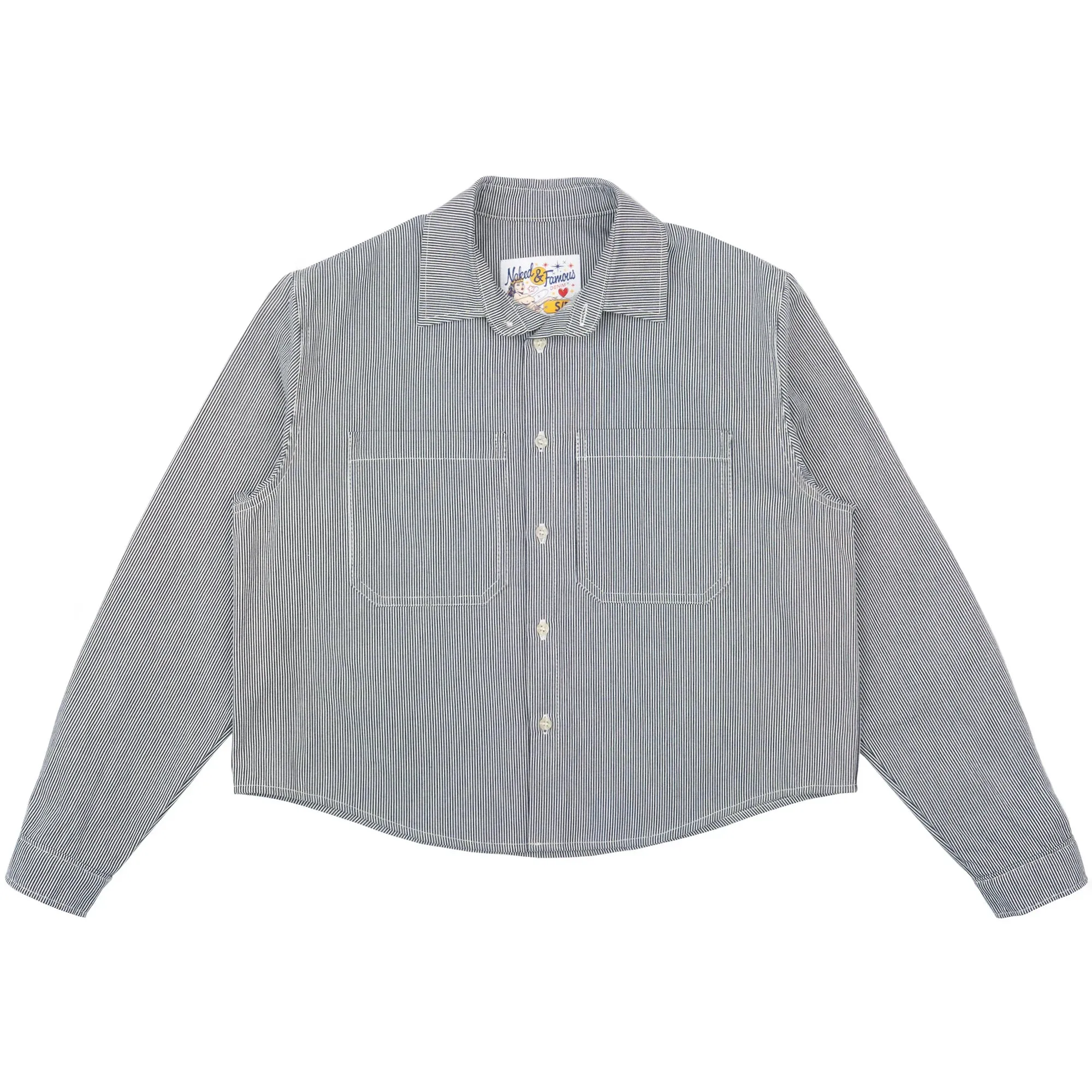 Naked & Famous - Princeton Shirt -Organic Hickory Stripe - Indigo sold by Dutil Denim