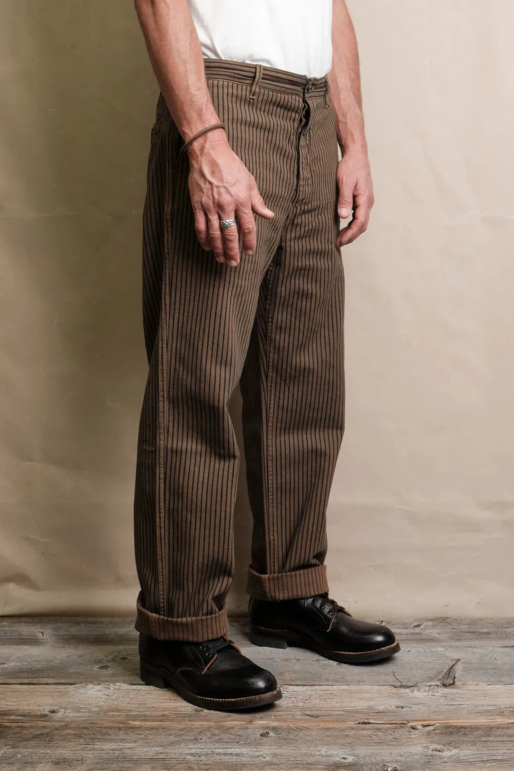 Freenote - Western Pant - Brown Herringbone Dobby sold by Dutil Denim product image thumbnail 4